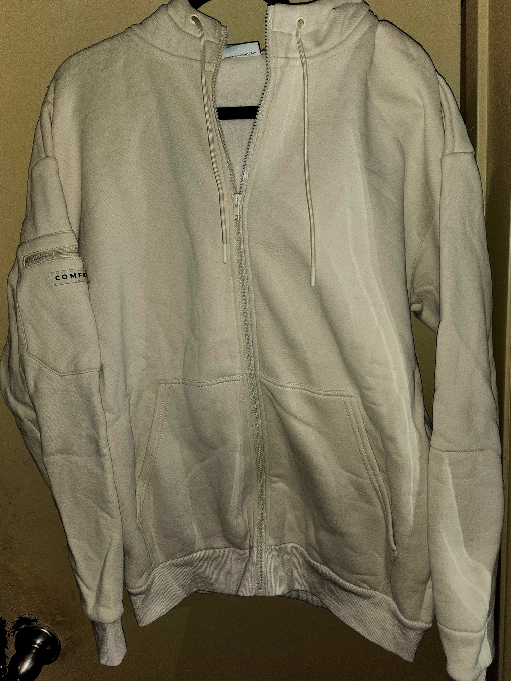 Comfrt Travel Essential Bone Full-Zip Hoodie Sweater - Unisex